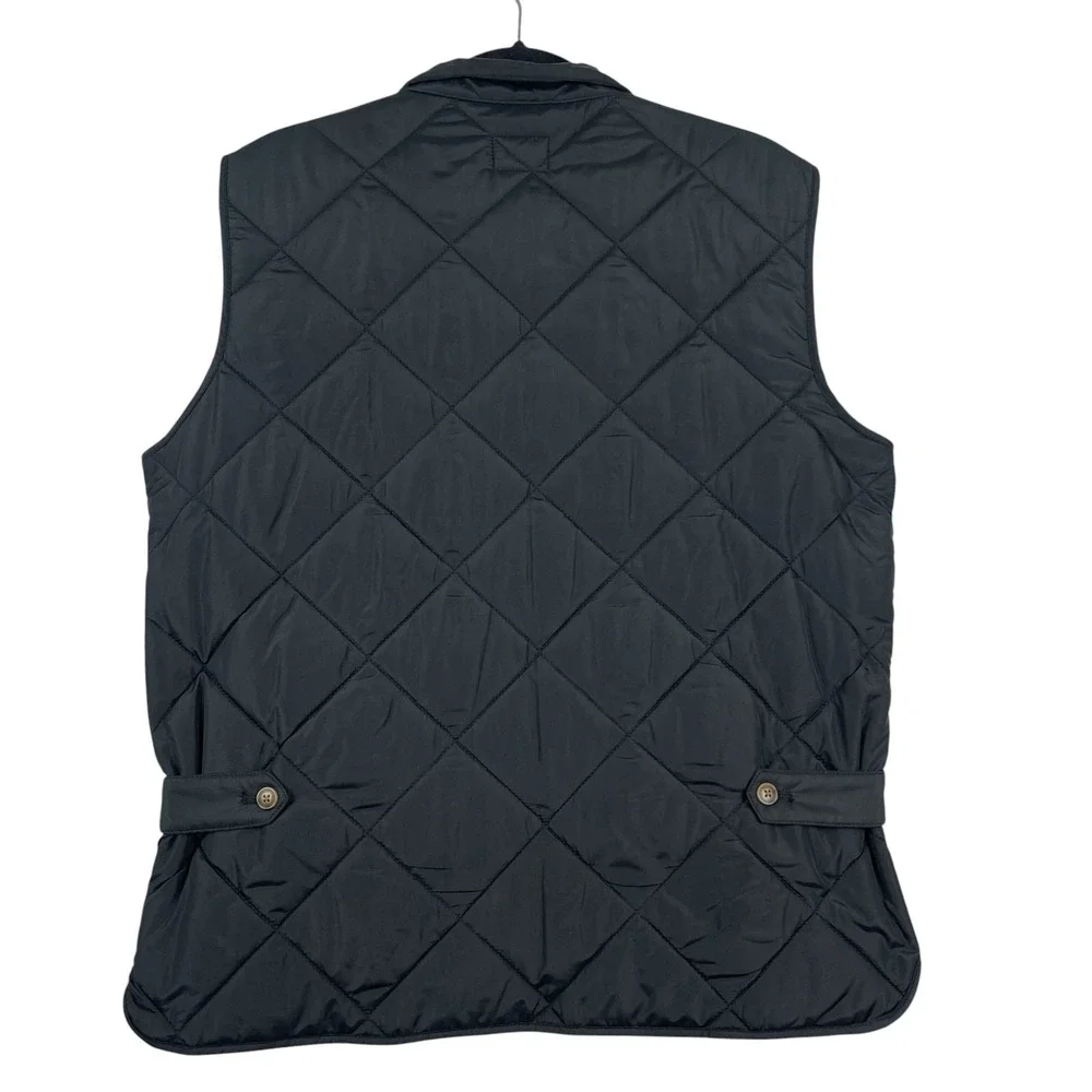 J Crew Outerwear Men's Diamond Quilted Vest Medium Black Full Zip Pockets 47752